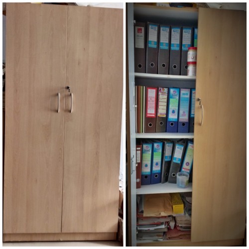 Wooden Cupboard With Shelves W610xD476xH1829 MM Plywood Thickness 18 MM With Edge Binded Finish 4 Nos Adjustable Shelves With Door and Lock