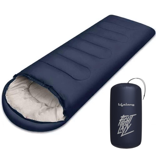 Lifelong Sleeping Bag For Adults - Winter Sleeping Bags Certified For Temperatures 4°C to 10°C - Mummy Shape Foldable Camping Bed Height Upto 6.5 Feet - Travel Accessory For Camping, Hiking, Trekking