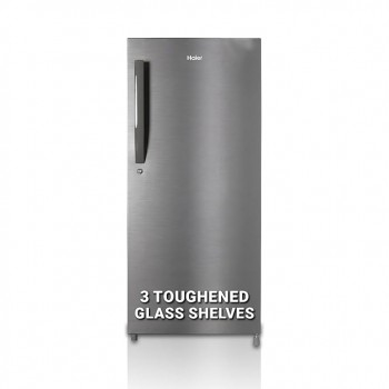 Haier Refrigerator HED-205DS-P 190 Ltr 5 Star Direct Cool Single Door With 1 Hour Icing Technology Dazzle Steel D62.8xW53xH121.8 CM
