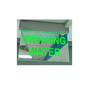 LED Drinking Water Signage Writing Visibility From Both Sides Acrylic 12x6 Inch