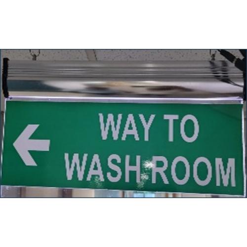 Stanadard LED Washroom Glow Signage Writing Visibility From Both Sides Acrylic 12x6 Inch