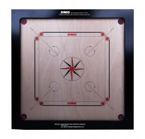 Synco Carrom Board International 36 Inch Frame Width 3x3 Inch Height 1.25 Inch Ply Thickness 4 MM Playing Area 29 Inches With Coins and Striker