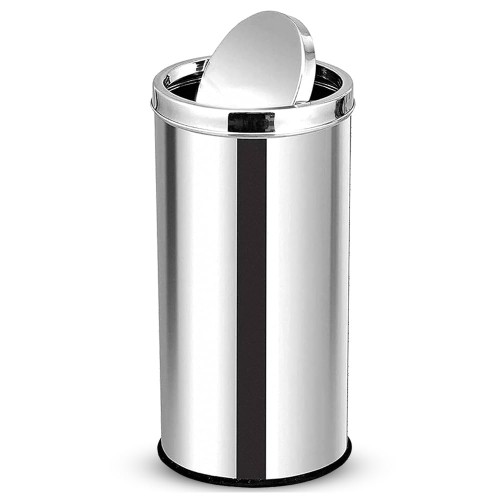 Swing Dustbin With Lid SS202 60 Ltr 14x24 Inch