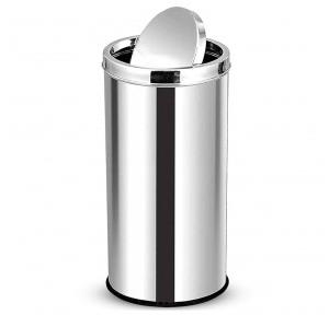 Swing Dustbin With Lid SS202 17 Ltr 10x14 Inch