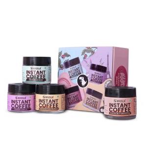 Bevzilla Instant Coffee Powder 25 Grams X 4 Pack of Colombian Gold, Turkish Hazelnut, French Vanilla & English Butterscotch