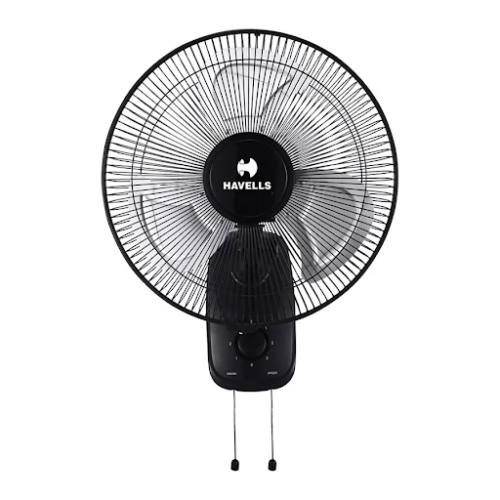 Havells Wall Fan FHWGNSTBLK16 Girik Neo 400 MM Black Body  1350 RPM Size 48.8x46.2x24 cm