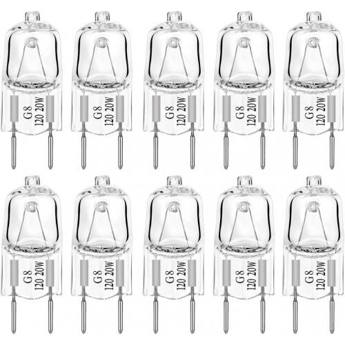 Halogen Dimmable Light Bulb G8 Base Bi-Pin Shorter 20W 120Volt
