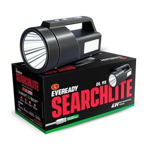 Eveready Searchlite DL95 4W Torch and 4W Emergency Sidelight 40000 Lumens Black