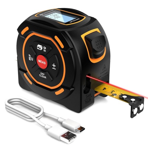 Digital Laser Tape Measure with Type-C Charging, 131ft Laser and 16ft Tape Measure Auto Lock