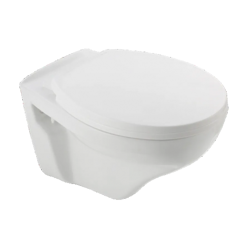 Hindware Western Commode Classik Star White Wall Hung Ceramic Oval Shape Size 52x35.5x36.5 CM