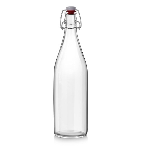 Water Bottle Swing Top Lid With Stopper Transparent 500ml Glass