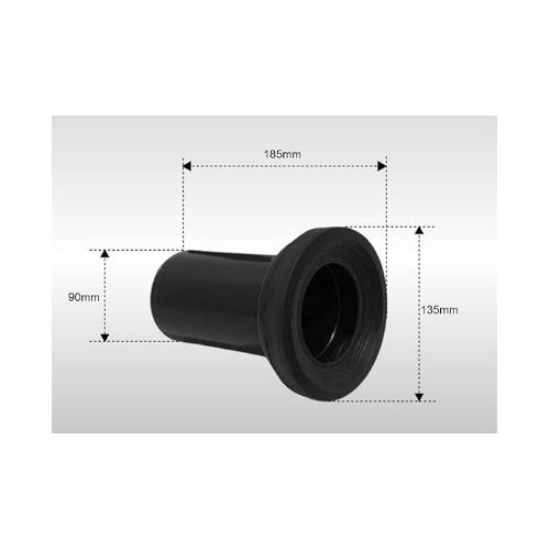 WC Wall Hung Connector Plastic Straight With Length 175 MM (7 Inch) Dia 90 MM Black Connector For Toilet Seat Fittings