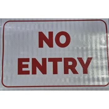 No Entry Traffic Sticker Retro Reflective Vinyl Self Adhesive 18 X 12 Inch