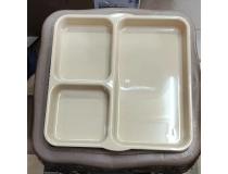 Cambro Nilkamal 3 Compartment Plate 10103CW1333 Without Lid Polycarbonate W24.8xD24.3xH2.7 CM Beige
