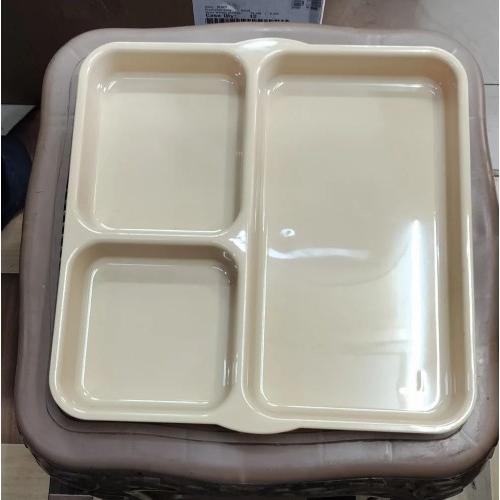 Cambro Nilkamal 3 Compartment Plate 10103CW1333 Without Lid Polycarbonate W24.8xD24.3xH2.7 CM Beige