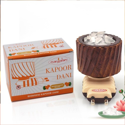 Mangalam Camphor Diffuser Wooden L10.7xW6.4xH6.8 cm Brown