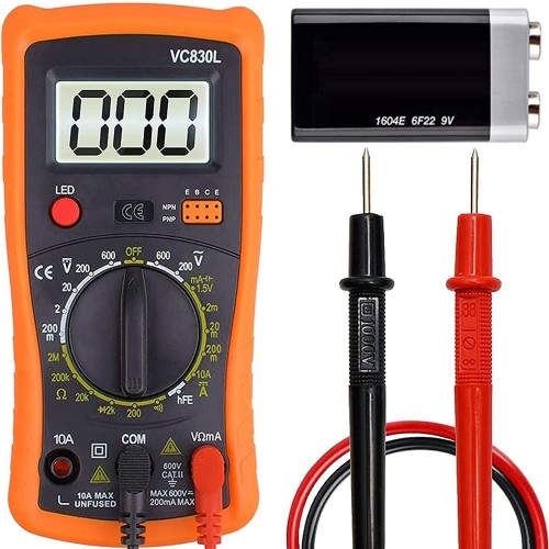 Techtest Digital Multimeter Kit With Probes Vc830l Pocket Multimeters Handheld Multi Meter Voltage Tester