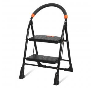 Trendy Ladder Cameo Foldable Step With Anti-Skid Shoes Black Heavy Duty 3 ft 2 Step