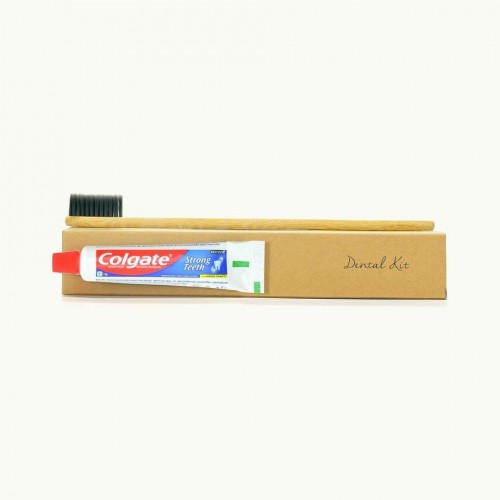 Bamboo Single Dental Kit Toothbrush With 5gm Colgate Toothpaste