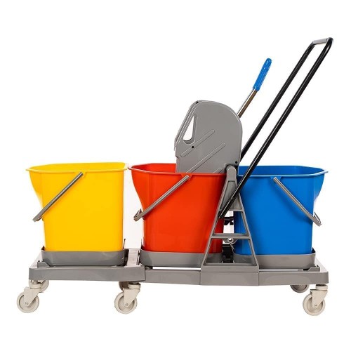 Bucket Wringer Trolley ABS 3 in 1 Heavy Duty Plastic 60 Ltr D20xW18xH12 cm