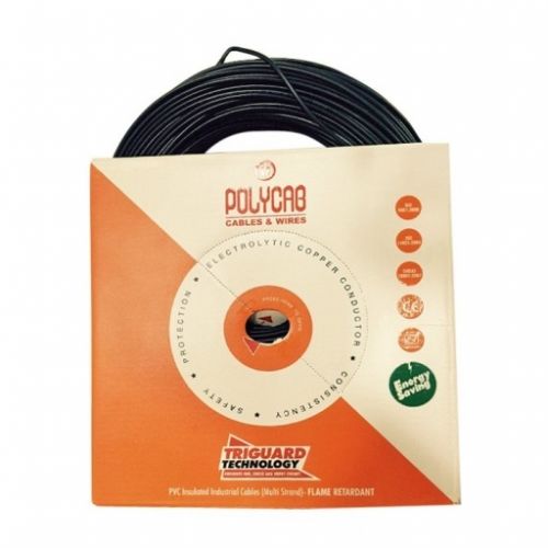 Polycab 0.75 Sqmm 1 Core FR PVC Insulated Unsheathed Industrial Cable, 300 mtr (Black)