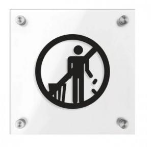 Do Not Litter Sign Wall Mounted With SS Stud Acrylic 12x8 Inch 3 MM