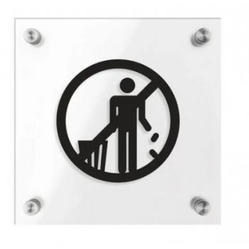 Do Not Litter Sign Wall Mounted With SS Stud Acrylic 12x8 Inch 3 MM