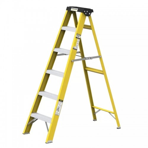 Y-Access Ladder 8304 FRP (Fiberglass) Yellow Capacity 150 Kg Single Sided Self Supporting 1.82 M 6 Steps