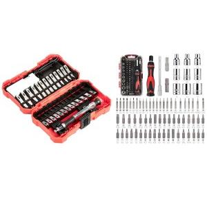 Amazon Basics Wrench and Screwdriver Set 73 Pcs Magnetic Ratchet 8x4.6x1.3 Inch Multicolor