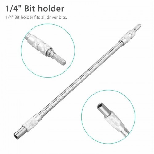 Veemok Shaft Drill Bit Holder Flexible Extension 1/4 Inch Universal Interface 400 MM Bit