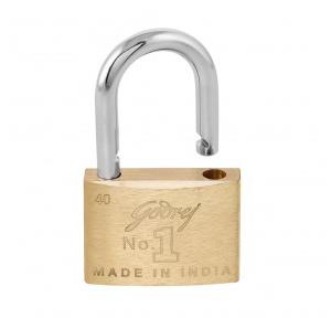 Godrej Padlock 2774 Pin Cylinder No.1 Shackle Brass Finish 40 MM 3 Keys