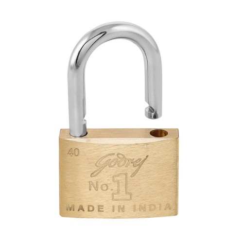Godrej Padlock 2774 Pin Cylinder No.1 Shackle Brass Finish 40 MM 3 Keys