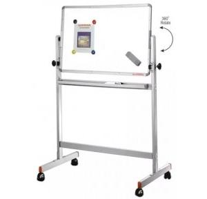 Alkosign Board Astra Chrome Magnetic Dual Side 360 Degree Rotational Fixed With MS Movable Stand 4.9 Feet 4x3 ft Thickness 13 mm White