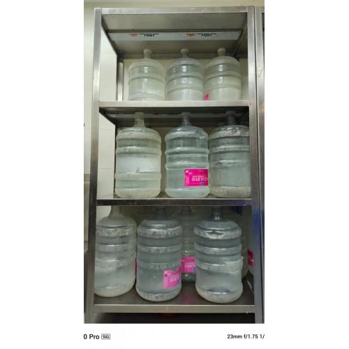 Slotted Angle Rack Stainless Steel 304 3 Compartments 4 Shelves Dimensions L900xH1800xD500 MM Angle 14 Gauge Shelf 18 Gauge Chrome Finish Weight Capacity 550 Kg Approx With Installation