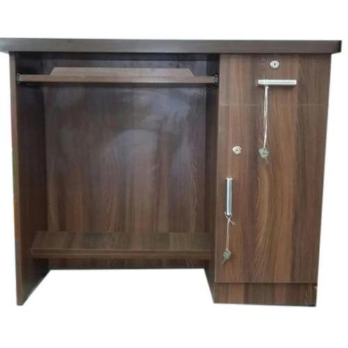 Reception Table Partical Plywood 3x2 Ft With Side Storage and Top Counter With Lock