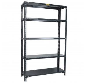 Slotted Angle Rack MS With 4 Compartments 5 Shelve Including Top With Size 2100x900x450 mm Angle 14 Gauge Shelf 18 Gauge Colour Grey Power Coated Weight Capacity 400kg With Installation