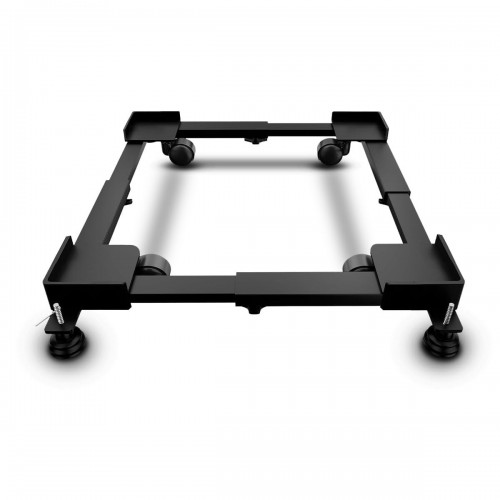 Stand Universal & Adjustable Metal For Washing Machine (5 to 12 Kg) Trolley With Wheels Single/Double Door Fridge , Air Cooler 170 Kg Capacity, 4 Anti Vibration Pads Black