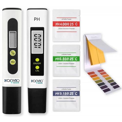 Konvio Neer Water Testing Kit With Buffer Powder Total pH Meter TDS Meter and pH Strip Combo