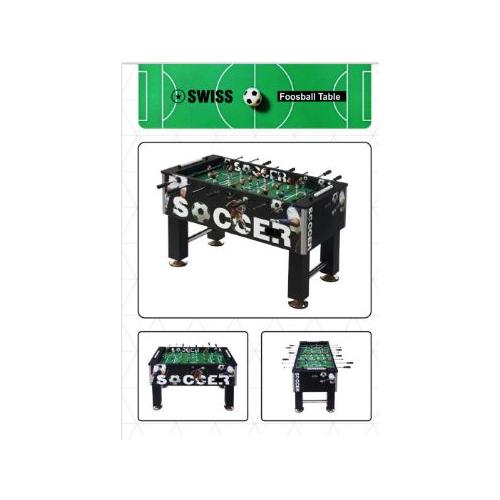 Foosball Table Swiss Legend Table Size 55x30x36 Inch 8 Chrome Plated Steel Rods With Ergonomic Handles Weight 65 Kg Accessories Players With Screw & Nuts, 2 Balls (32 MM), 1 Cup Holder & Instruction Manual