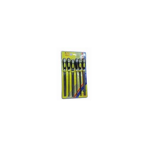 Jon Bhandari Assorted File Set Tools 6 Piece With Handle 8 Inch