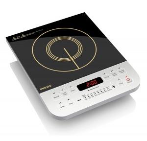 Philips Induction Cooktop HD4928/01 Viva Collection Electric 2100W Soft Touch Button With Crystal Glass Black Smart Sense Technology 35.6x28.1x6.5 CM 2.1 Kg