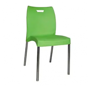 Marvel Cafe Chair Fiber Frame With Metal Quoted Legs W55xD44xH80 CM Color Green