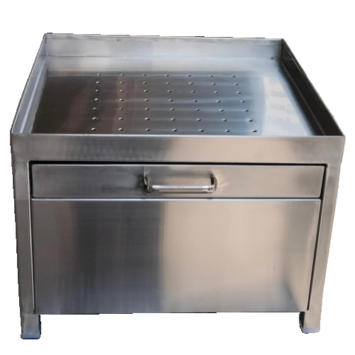 Water Dispenser Stand SS 304 Both Side SS Sheet Border With 22 Gauge Sheet Dimensions L22xW18xH4 Inch With Derange System Ball Valve With Installation