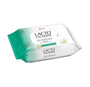 Lacto Calamine Face Wipes For Daily Cleansing with Aloe Vera, Cucumber and Vitamin E 25 Wipes