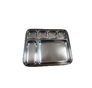 Compartment Plate 5 Plus1 Weight 600gm 24 Gauge Stainless Steel 37.5x29.5 CM