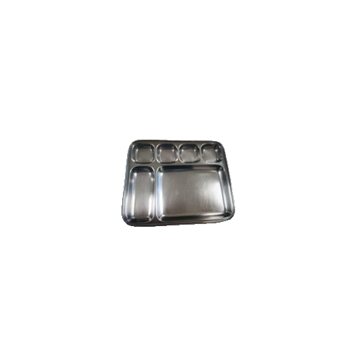 Compartment Plate 5 Plus1 Weight 600gm 24 Gauge Stainless Steel 37.5x29.5 CM