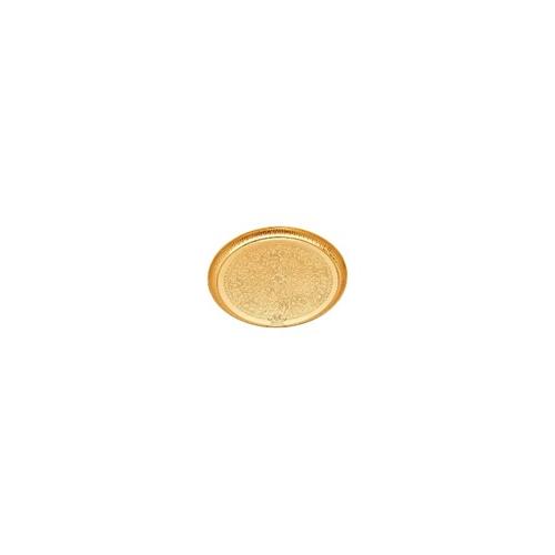 Thali Brass Finish Round 10 Inch Golden