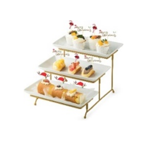 Dessert Display Stand 3 Tier Height 18 Inch ceramic Iron