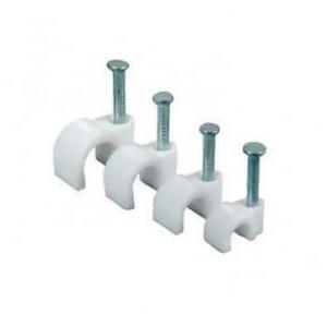 Cable Clip PVC With Metal Nails 12 MM White Pack of 50