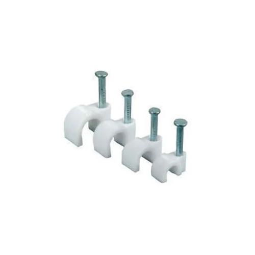 Cable Clip PVC With Metal Nails 12 MM White Pack of 50